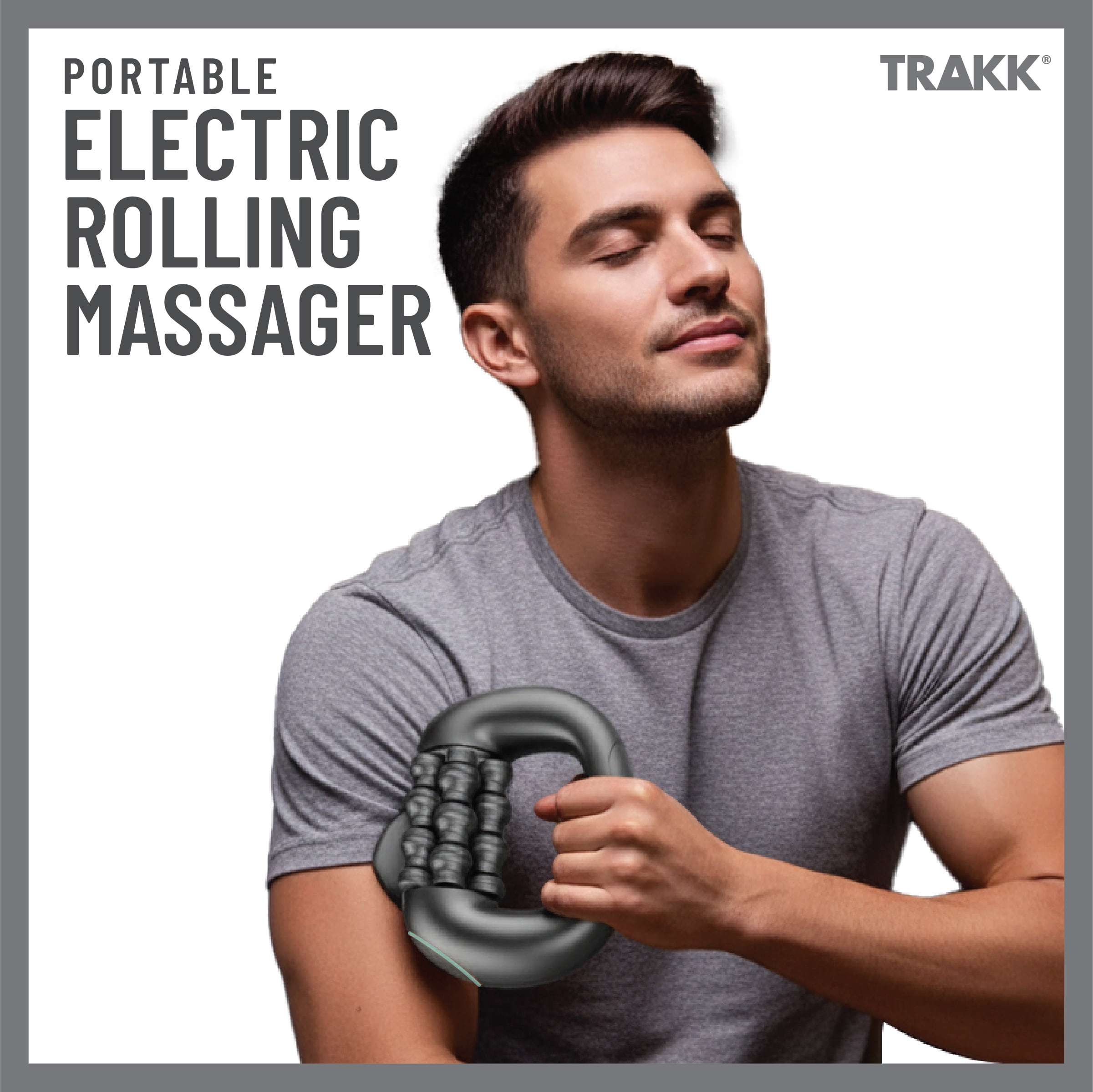 TRAKK Rolling Handheld Massager with 3 Speed Settings, Ergonomic Grip, Portable Design, Muscle Relaxation, 1 Count