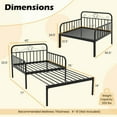 thumbnail image 5 of YYAo Bed Frame,Bedroom Bed Frame,Extendable Metal Daybed to Twin Size Bed with Guardrails and Armrests-Black, 5 of 11