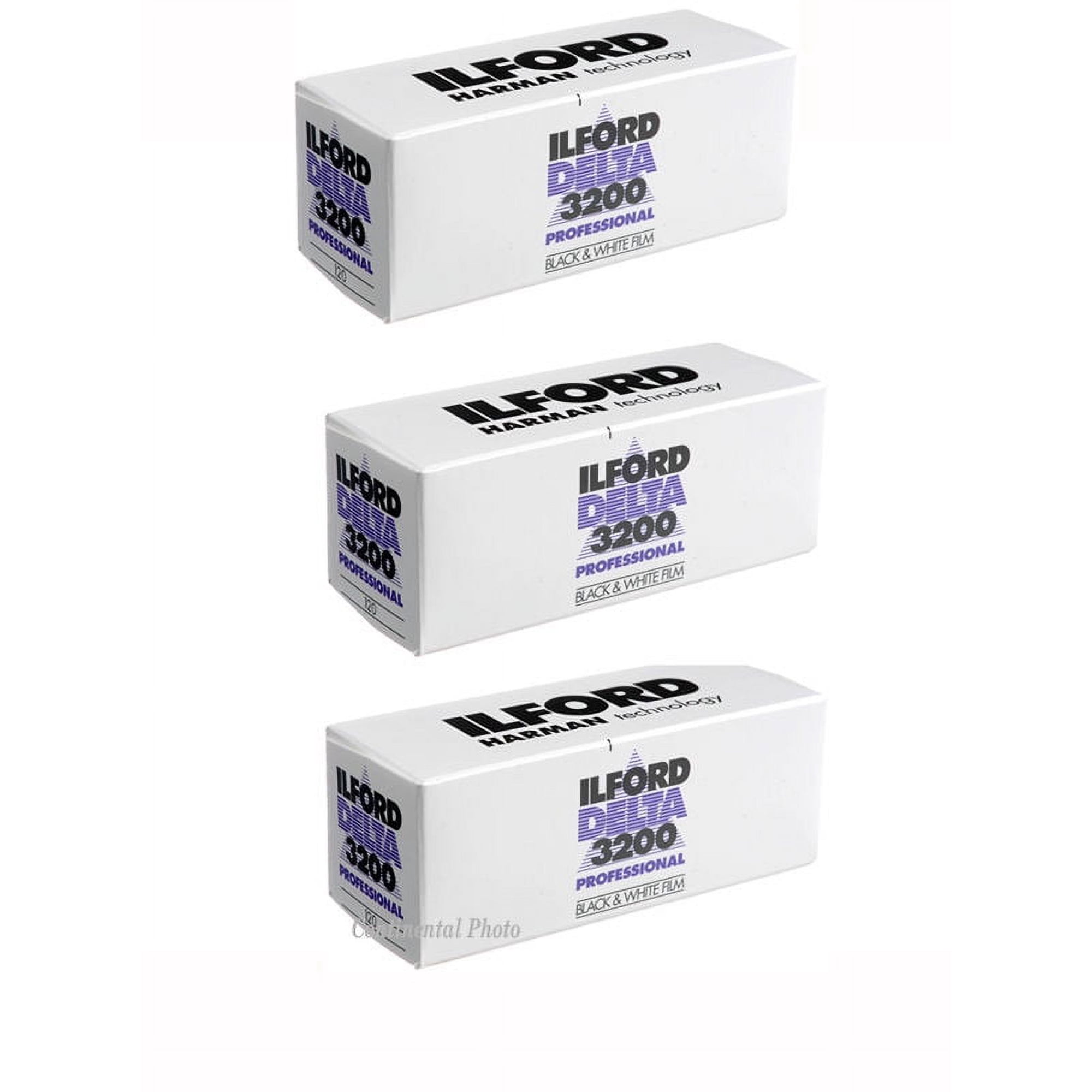 3 Rolls Ilford Delta 3200 120 Professional Black & White Negative Print Film