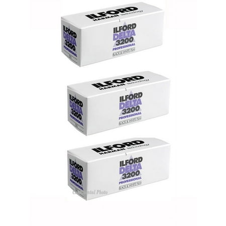 3 Rolls Ilford Delta 3200 120 Professional Black & White Negative Print Film