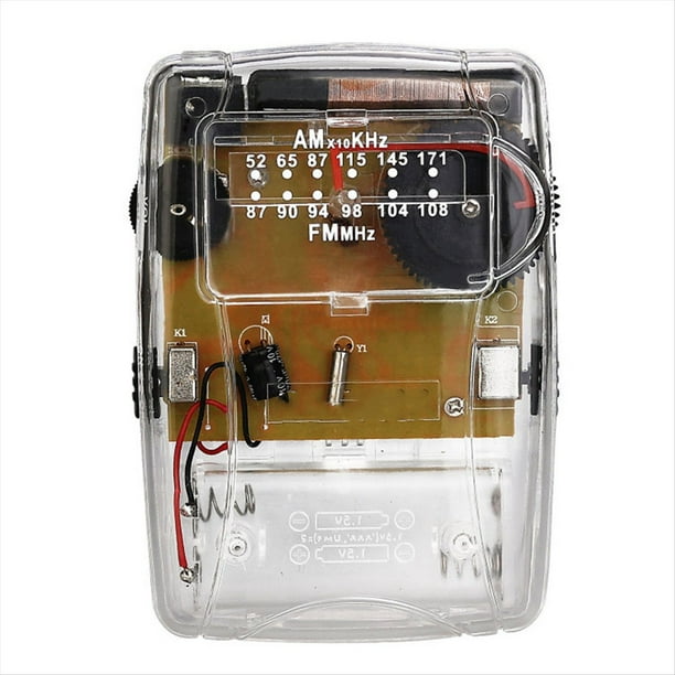 Radio Portátil Transparente AM/FM con Puntero, Compatible con Auriculares para Iglesias, Conferencias, Museos, Guías, Sin FM Externa.