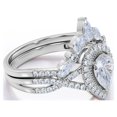 thumbnail image 3 of JeenMata Bezel Cluster Crown - 1.5 Carat Teardrop Moissanite - Pave Twisted Infinity - Halo Bridal Set - 18K White Gold Plating Over Silver, 3 of 7