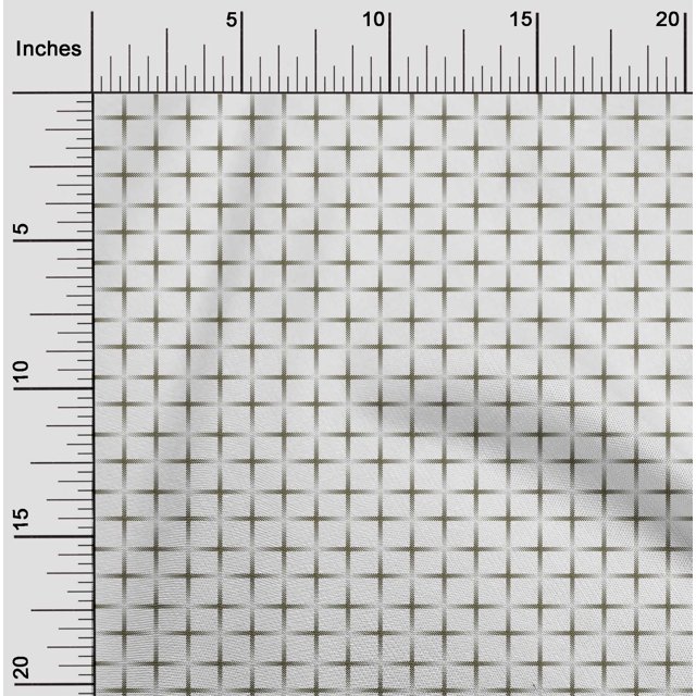 oneOone Polyester Lycra Dark Olive Green Fabric Geometric Check Sewing Craft Projects Fabric Prints by Yard 56 Inch Wide