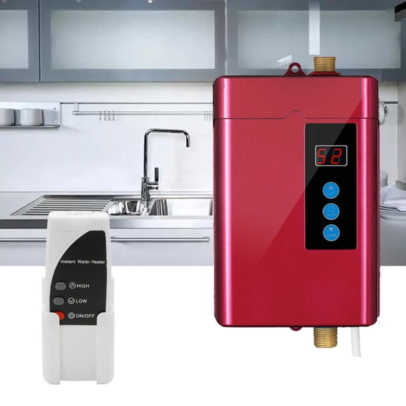 110V Electric Tankless Instant Hot Water Heater For Shower Kitchen 3000W 28-55 ℃