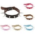 thumbnail image 4 of Yesbay Women Alloy Rivet Spike Faux Leather Choker Short Necklace Punk Jewelry-Black, 4 of 7