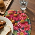 thumbnail image 4 of Round Placemats Watercolors Red Daisy 15 inch Set of 2 Table Mats for Dining Table Abstract Floral Plant Heat Resistant Non-Slip Kitchen & Home Decorative Place Mat Set, 4 of 8