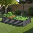 thumbnail image 3 of Tcbosik 8x4x1ft Galvanized Raised Garden Bed, Outdoor Planter Box, Metal Planting Bed for Vegetables Flowers Herb, Gray, 3 of 8