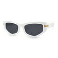 thumbnail image 2 of Womens Mod Square Cat Eye Thick Plastic Sunglasses White Black, 2 of 4