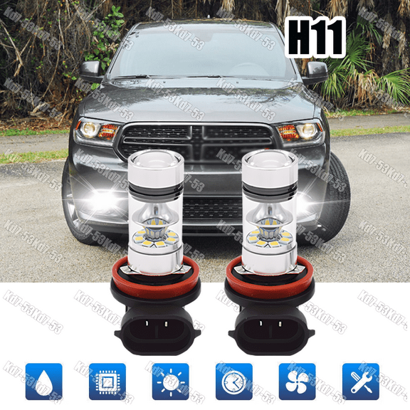 For DODGE Durango 2014-2019 LED Kit H11 6000K White H8 Fog Lights Driving Bulbs