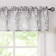 thumbnail image 2 of Decoultimatex Valance Curtains for Kitchen Window Living Room 15" White Blossom Print Short Valance for Bathroom Floral Window Treatment Set 54”W Tan Rod Pocket 1 Panel, 2 of 5