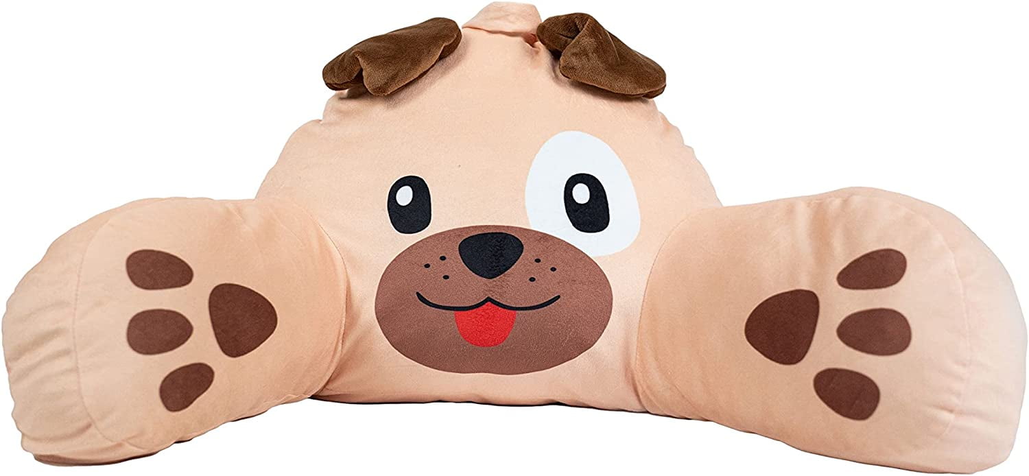 Kid's Bed Rest Pillow with Arms, Back Rest Cushion for Reading or