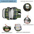 thumbnail image 3 of FORMRS Kids Backpack for School Unisex 17" Casual Bookbag Travel Daypack with Compartment Pockets, Green Yellow Plaid Pattern, 3 of 7