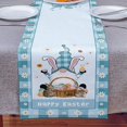 thumbnail image 2 of Easter Gnome Table Runner Spring Family Bunny Carrot Table Cloth Dining Decor, 2 of 4