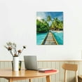 thumbnail image 3 of Shiartex Beach Canvas Wall Art for Corridor, Bridge to Tropical Island Picture with Blue Sky, Modern Relax Prints Artwork Aisle Decor (Waterproof, Bracket Mounted Ready to Hang) 16x20 in/12x16 in, 3 of 5