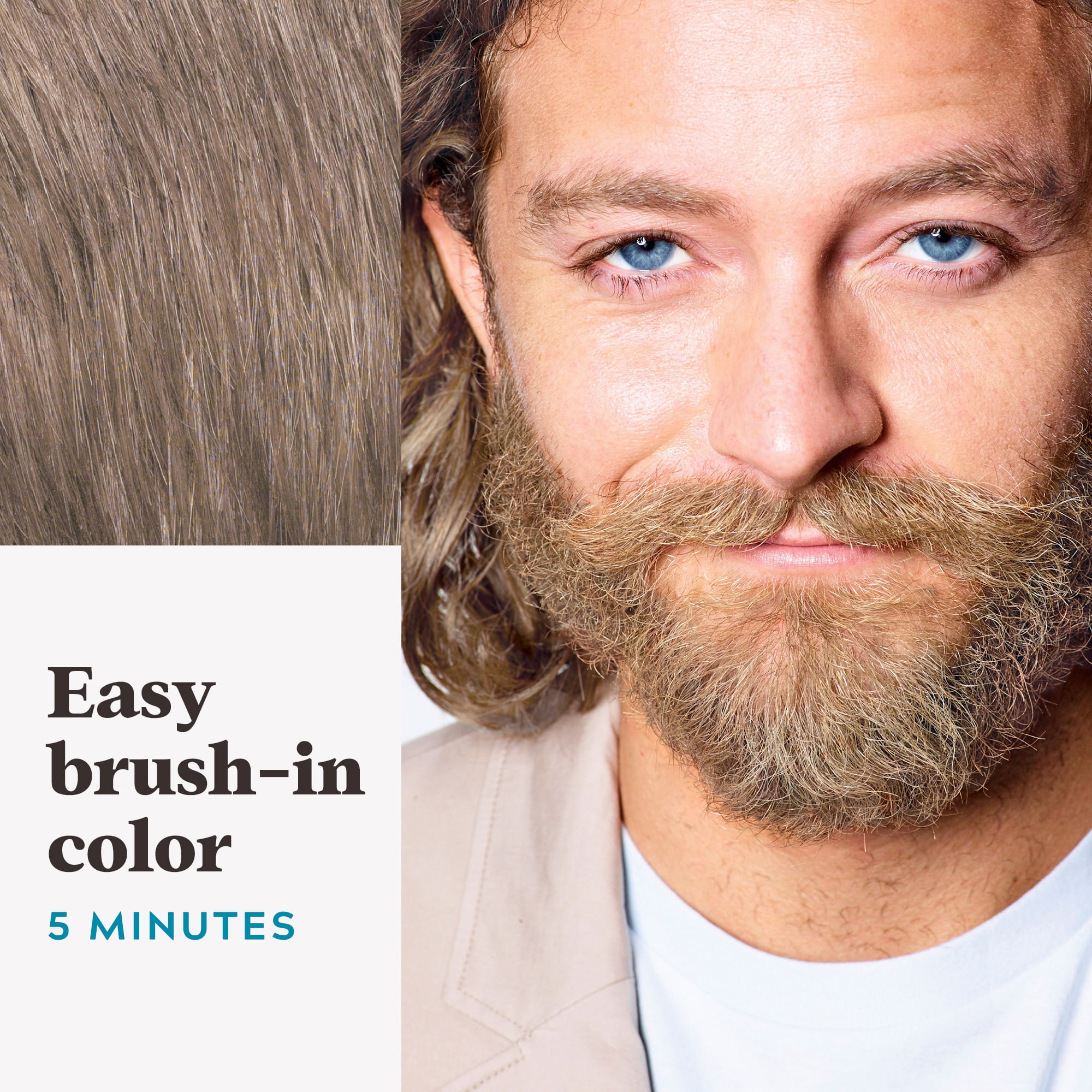 Just For Men Mustache & Beard, Beard Dye for Men with Brush Included for Easy Application, With Keratin Biotin Aloe and Coconut Oil for Healthy Facial Hair - Blond, M-10/15, Pack of 3