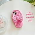 thumbnail image 6 of Kawaii Phone Cases Apply to iPhone 12 Pro Max,Cute Cartoon Pink Slippers Phone Case with Bow Wave Point Flip Flops Phone Case 3D Case Soft Silicone Protctor Women Girls for iPhone 12 Pro Max, 6 of 15