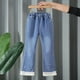 thumbnail image 2 of Odeerbi 4-14 Años Niñas Pantalón Vaquero Acampanado Con Ribete de Encaje Y Perlas Pantalón Vaquero Suelto de Exterior Pantalón Vaquero de Pata Ancha, 2 of 3