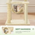 thumbnail image 5 of YYEAN 61" Large Cat Tree Tower for Indoor Cats with DIY Green Leaves Scratching Post Multi Soft Hang Ball Plush Cat House Furniture 360° Rotating Cat Scratch Board with Hammock-Square Beige, 5 of 7