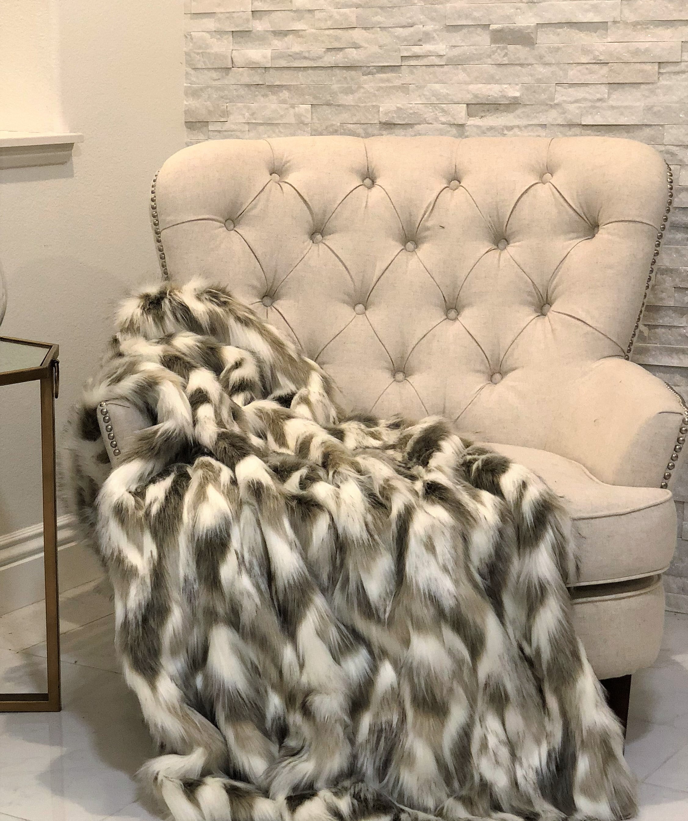 Plutus Tibet Faux Fox Handmade Throw Walmart Com Walmart Com
