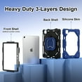thumbnail image 3 of Dteck with Pencil Holder Case for iPad Air 11 inch 2024,iPad Air 11 inch 2025 Heavy Duty Silicone Case 360 Degree Rotating Handle Stand Cover with Shoulder Strap for iPad Air 11" M2/M3 ,Navy+Black, 3 of 9
