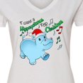 thumbnail image 4 of Inktastic I Want a Hippopotamus for Christmas Hippo in Santa Hat Women's V-Neck T-Shirt, 4 of 5
