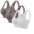 thumbnail image 1 of Xihbxyly Sujetador Deportivo Sin Costuras, Sujetador de Yoga Sin Aros con Almohadillas Extraíbles, Tejido de Nailon Ultratranspirable, Cuello Redondo Elegante, Ropa Informal de Verano, Estilo de Vida, 1 of 4