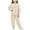 Beige, variant on Cethrio Girls' Knitted Pajama Sets, 3/4 Sleeve Crew Neck Fashion Casual Kids' Sleepwear Beige Size 6