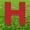 Red, variant on Red Letter H 20 inches tall
