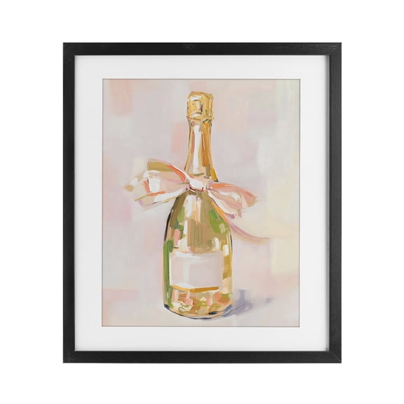 Stupell Industries Eclectic Pink Champagne Celebration Black Framed Print Under Glass, 17 x 21, by The Prints Vibe