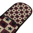 thumbnail image 4 of Yayeee Double Oven Mitt Kitchen Heat Resistant Baking 35" x7" Quilted Glove, Checkered Stars Pattern, 4 of 6