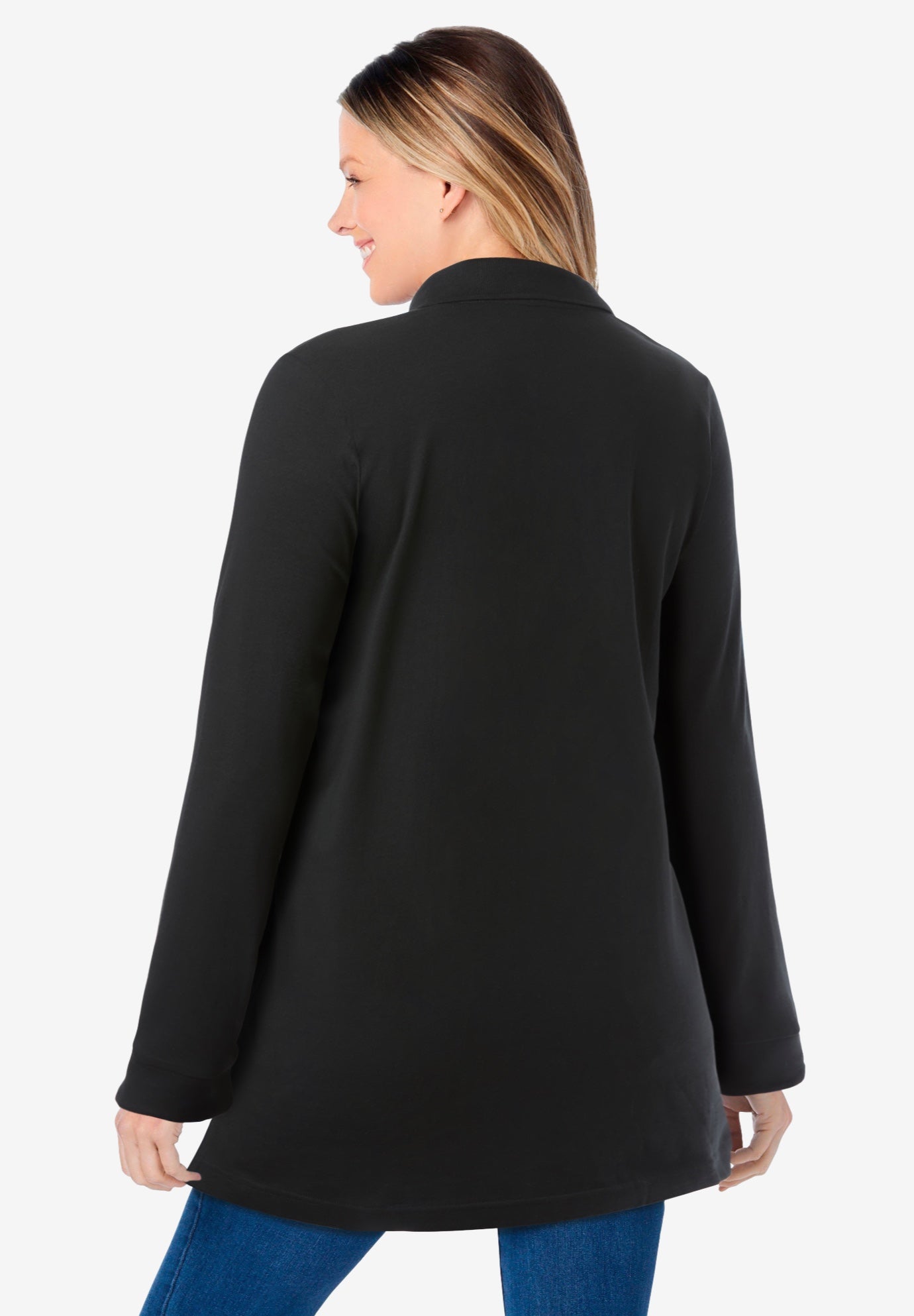 Woman Within Plus Size Long-Sleeve Polo Shirt photo 2