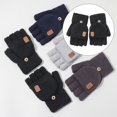 thumbnail image 4 of Guantes Sin Dedos Zulema Tejer Grueso Cálido Negro, 4 of 7