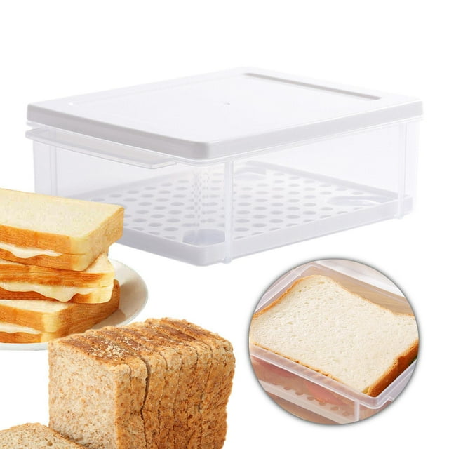 Contenedor para refrigerador, caja para almacenar tostadas, versátil, para sándwiches, organizador para refrigerador, verduras, refrigerios y cocina.