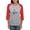 Heather/Red, variant on - Alpha Sigma Phi Phoenix Black Long Sleeve T Shirt - Womens Baseball Tee
