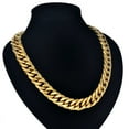 thumbnail image 3 of Lovelords Hip Hop Chain Jewelry Sets 14k Yellow Gold 14MM Thick Chain Necklace & Bracelet Set Cuban Link Chains Hippie, 3 of 6