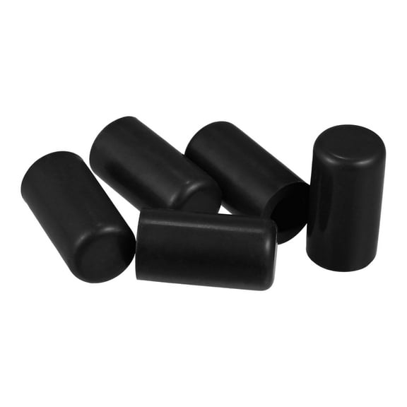 Unique Bargains 5 Pcs 10mm 0.39" Silicone Hose Cap Intake Vacuum Hose Tube End Caps Plug for Car Black