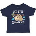thumbnail image 3 of Inktastic My Titi Loves Me with Sloth and Hearts Boys or Girls Baby T-Shirt, 3 of 5