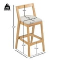 thumbnail image 6 of Christopher Knight Home 39.6" Modern Bar Stools, Wood Frame with Natural Finish, Beige Upholstery, Set of 2, 6 of 8