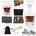 thumbnail image 6 of Frolk Whiskey Decanter Set for Men and Women - Whiskey Decanter, 2 Rocks Whiskey Glasses, 8 Stainless Steel Whisky Cubes, 2 Coasters, Silicone-Tipped Tongs & Freezer Pouch in Pinewood Box, 6 of 7