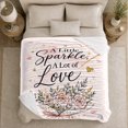 thumbnail image 5 of A Little Sparkle A Lot of Love Floral Bouquet Flannel Blanket, Cozy Romantic Line Art for Flower Lovers, Valentine's Day Gift and Home Decor for Bedroom and Guest Room, 5 of 9