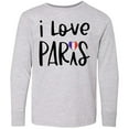 thumbnail image 3 of Inktastic I Love Paris French Flag Heart Long Sleeve Youth T-Shirt, 3 of 5