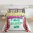 thumbnail image 2 of Feelyou Cartoon Desserts Kids Full Size Comforter Sets, Baseball Ice Hockey Bedding Comforter Set, Happy Birthday Party Reversible Bedding Sets, Lightweight Room Decor, 3-Piece, 2 of 8