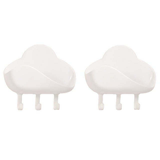HBFAGFB Simple Bathroom Organizers Wall Mount Shower Soap Holder Rack 2pcs Cute Room Decor White One Size
