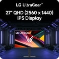 thumbnail image 3 of LG 27 inch QHD Monitor | 300Hz -1ms | AMD FreeSync Premium, G-SYNC Compatibility | USB-C, HDMI 2.1 | Built-in Speaker | Tilt/Height/Pivot Adjustable Stand, 3 of 9