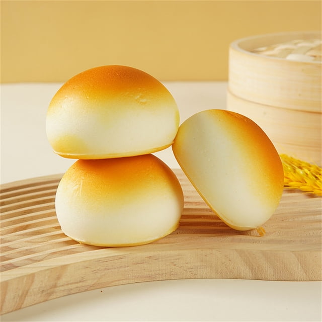 3PCS Steamed Bun Squishy Toys, Soft Dough Squish Cube Sensory Toys for Teenagers, Birthday Gifts Party Favors Halloween Stress Relief Gifts