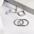 thumbnail image 2 of Aretes JeenMata 3 Pares de Aros huggies con piedras talladas en baguette, 2 of 4