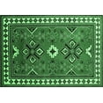 thumbnail image 1 of Ahgly Company Indoor Rectangle Geometric Emerald Green Traditional Area Rugs, 6' x 9', 1 of 4