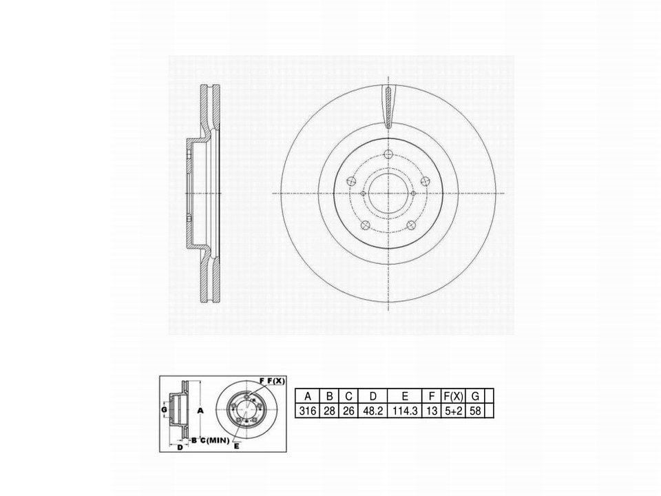 Winstop Brake Rotor, Front WS255567, Subaru Legacy 2023-2020