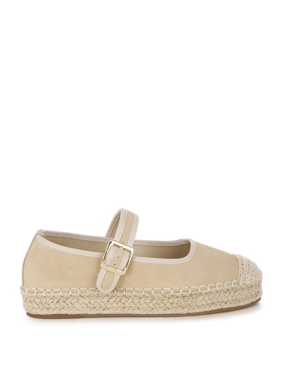 Bolean Soft Suede Leather Mary Jane Espadrilles