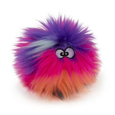 goDog Just For Me Furballz with Chew Guard Technology Plush Dog Toy, Cool Rainbow, Mini